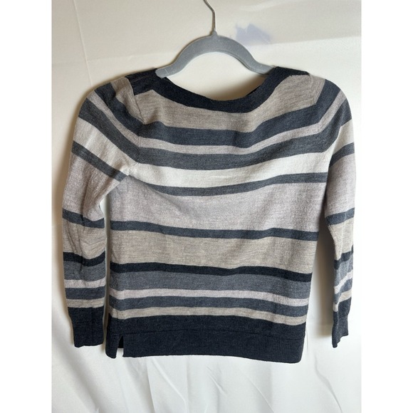 Talbots 100% Merino Wool Soft Sweater Size Small Gray Taupe Ivory - Picture 2 of 5